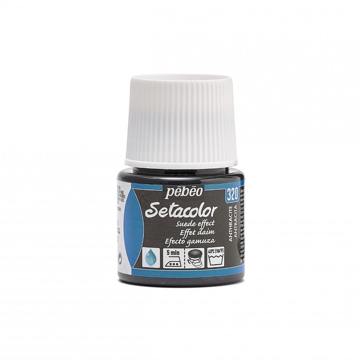 Pebeo Setacolor Opaque Suede Peinture textile 45 ml - Anthracite