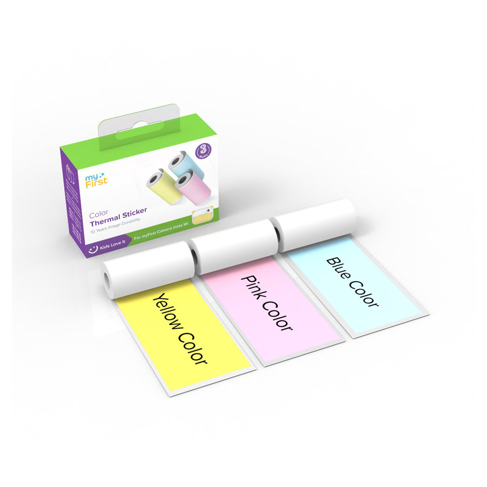 myFirst Camera Insta Thermal Sticker Rose, Bleu, Jaune (Couleur)