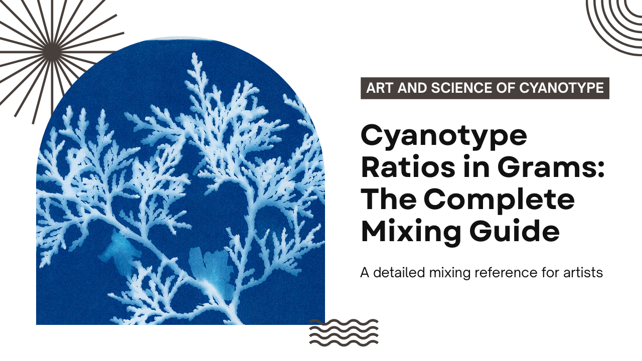 Cyanotype verhoudingen in grammen en milliliters