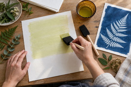 Enduire régulièrement un cyanotype : pinceau mousse, pinceau souple ou barre d’enduction ?