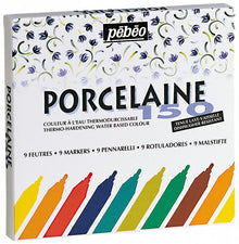 Pebeo Porcelaine 150 Marker Sets - Pointe standard - 9 Couleurs