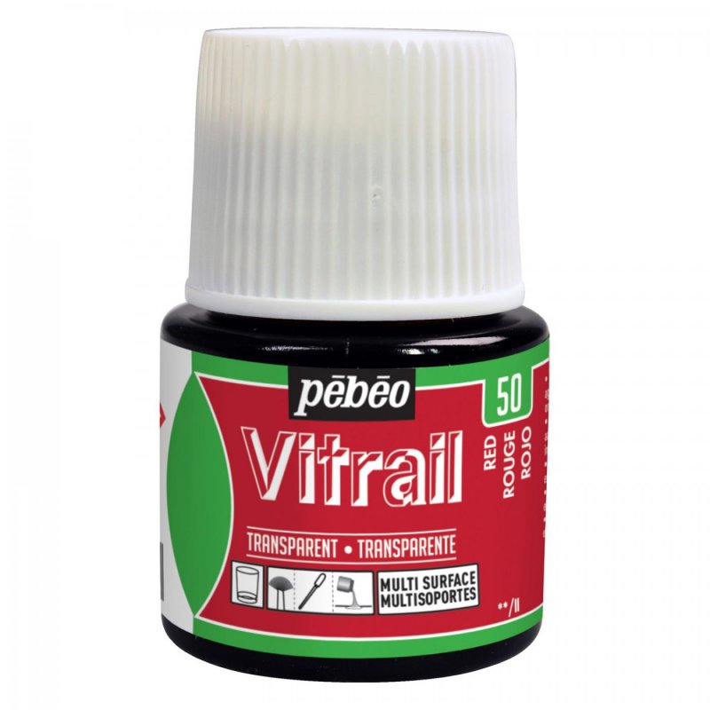 Pebeo Vitrail Transparent Peinture sur verre 45 ml - 50 - Gris Fume