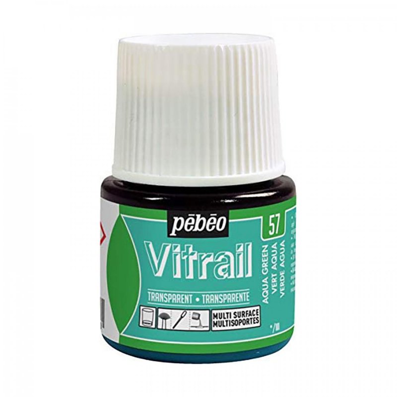 Pebeo Vitrail Transparent Peinture sur verre 45 ml - 57 - Aquagroen