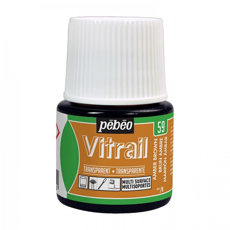 Pebeo Vitrail Transparent Peinture sur verre 45 ml - 59 - Amberbruin