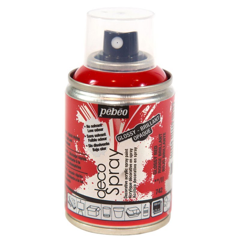 Pebeo Decospray Acryl Decoratieverf 100 ml - Glanzend Rouge