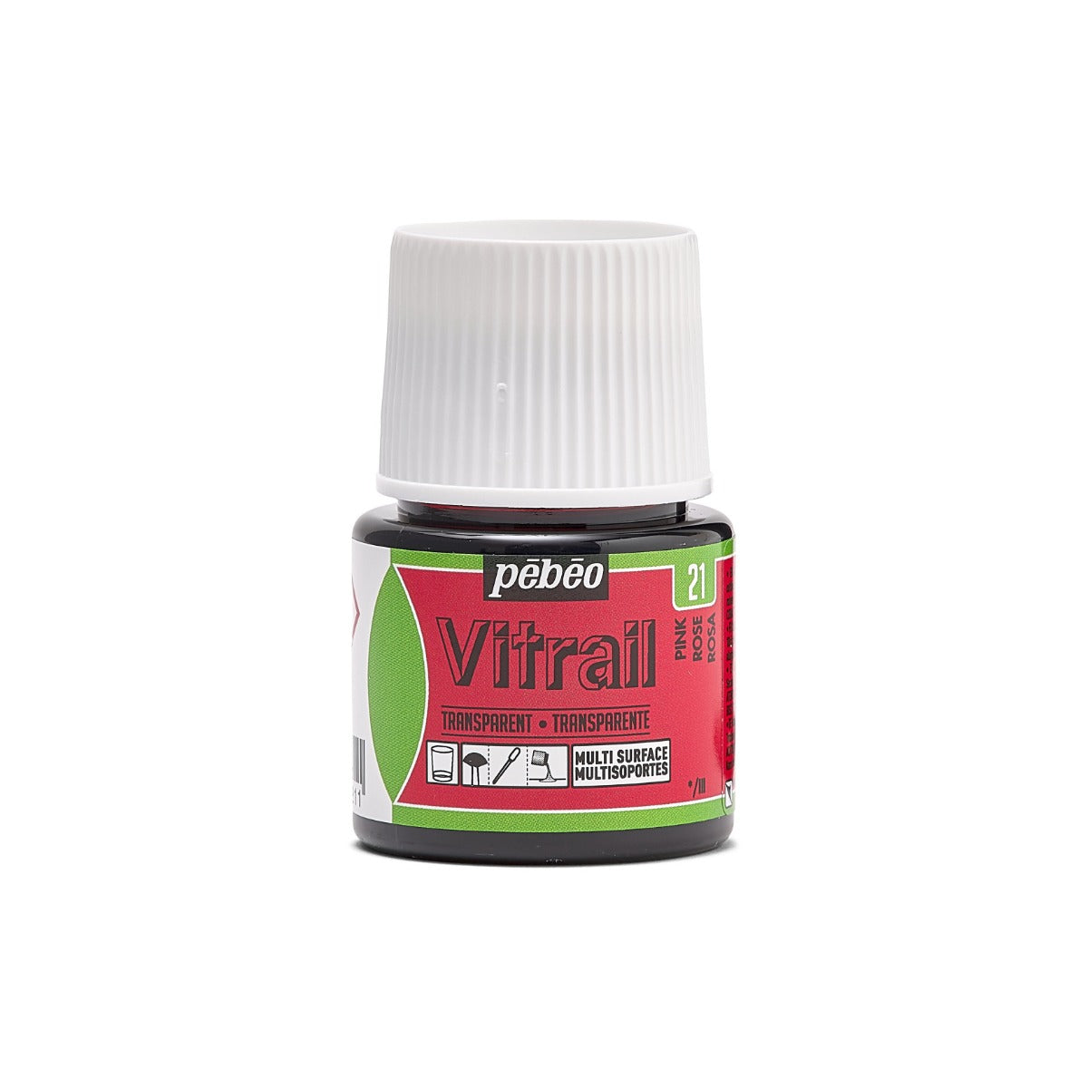 Pebeo Vitrail Transparent Peinture sur verre 45 ml - 21 - Roze