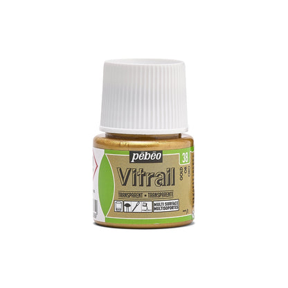 Pebeo Vitrail Transparent Peinture sur verre 45 ml - 38 - Or