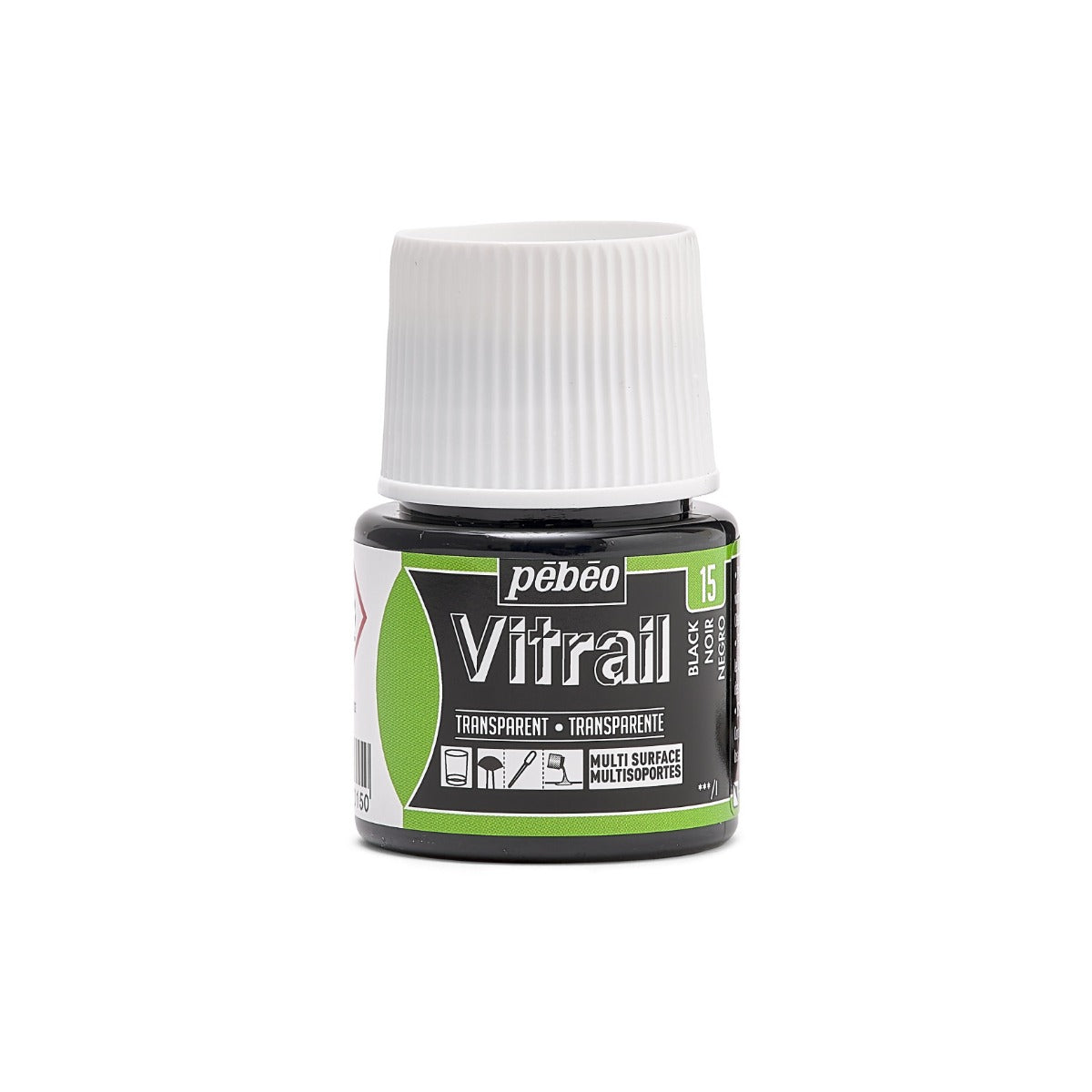 Pebeo Vitrail Transparent Peinture sur verre 45 ml - 15 - Noir