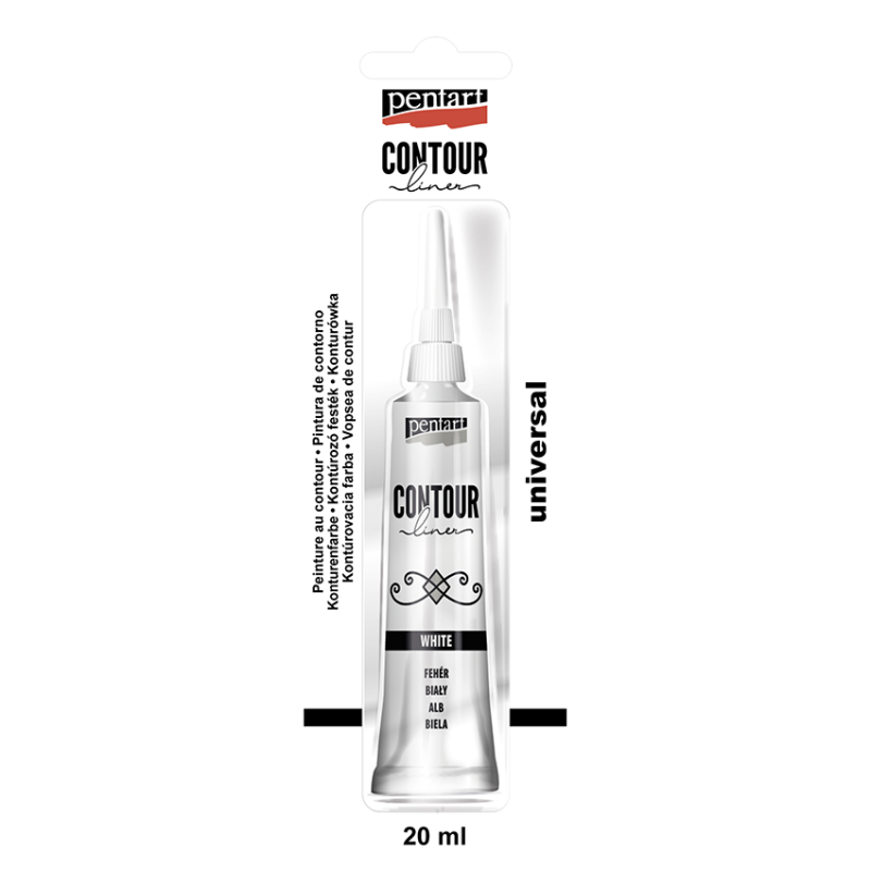 Pentart Universal Contour Liner 20 ml - Blanc