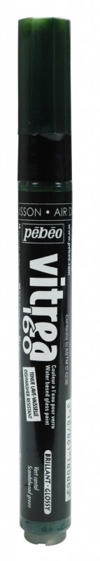Pebeo Vitrea 160 Transparent Marker Glanzend - Glanzend Sandelgroen