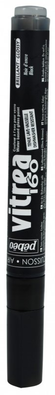 Pebeo Vitrea 160 Transparent Marker Glanzend - Glanzend Inktzwart