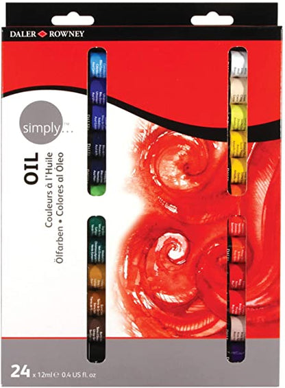 Daler-Rowney Simply Oil Sets - 24 x 12 ml