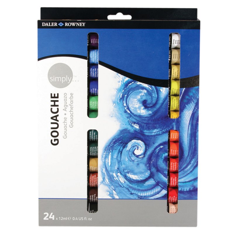 Daler-Rowney Simply Gouache Sets - 24 x 12 ml