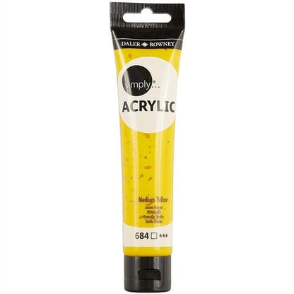 Daler-Rowney Simply Acrylic 75 ml - Medium Yellow