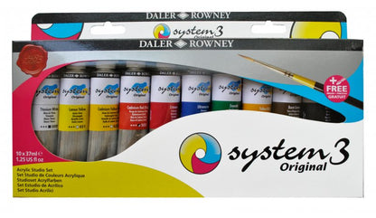 Daler-Rowney System3 Acrylic Sets - Coffret studio - 10 x 37 ml