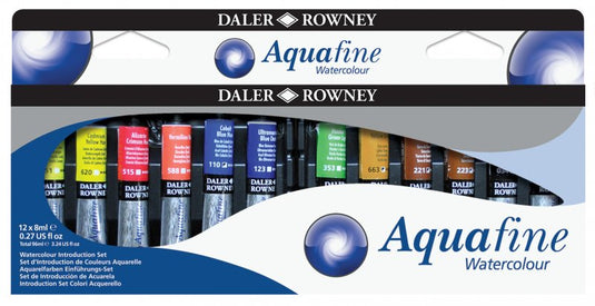 Daler-Rowney Aquafine Watercolour Sets - Coffret découverte - 12 x 8 ml