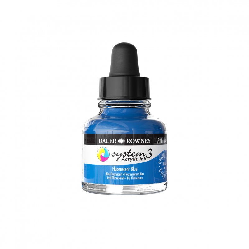 Daler-Rowney System3 Acrylic Ink 29.5 ml - Fluorescent Blue