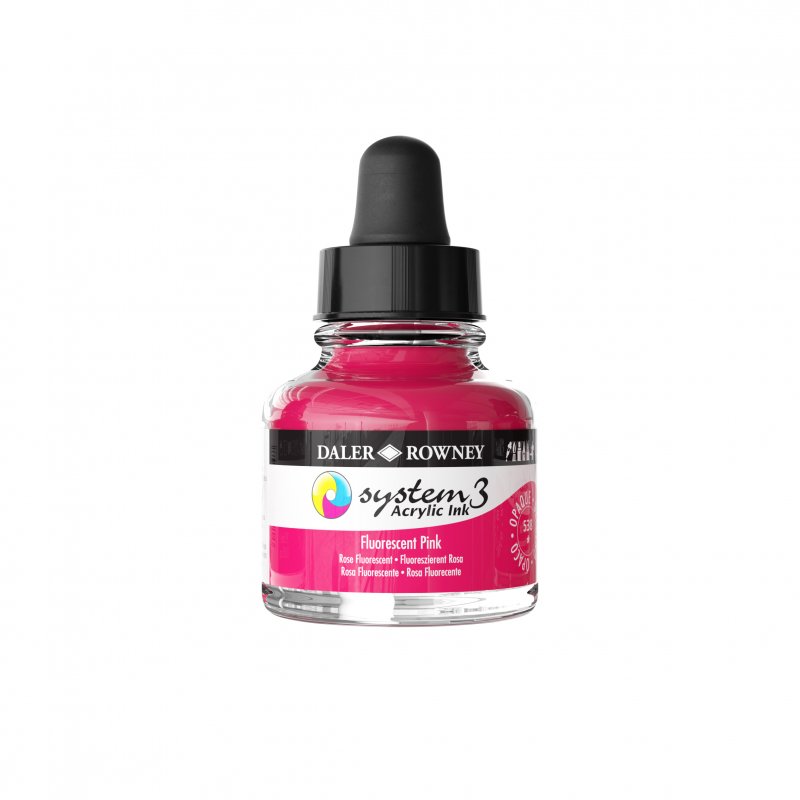 Daler-Rowney System3 Acrylic Ink 29.5 ml - Fluorescent Pink