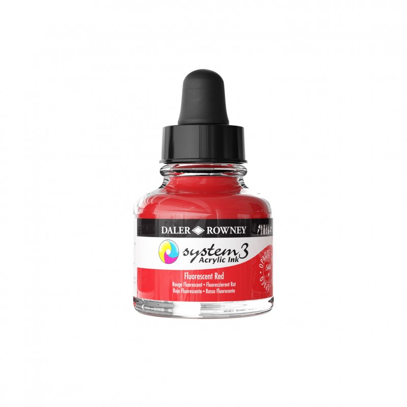 Daler-Rowney System3 Acrylic Ink 29.5 ml - Fluorescent Red