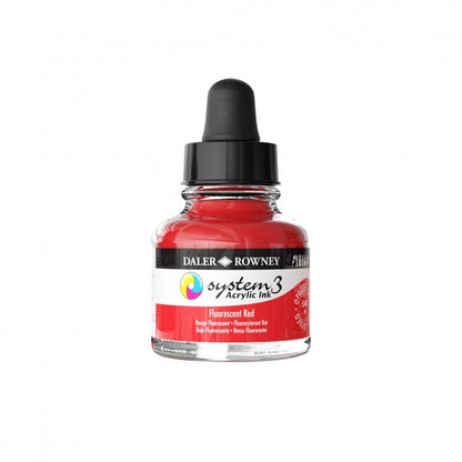 Daler-Rowney System3 Acrylic Ink 29.5 ml - Fluorescent Red