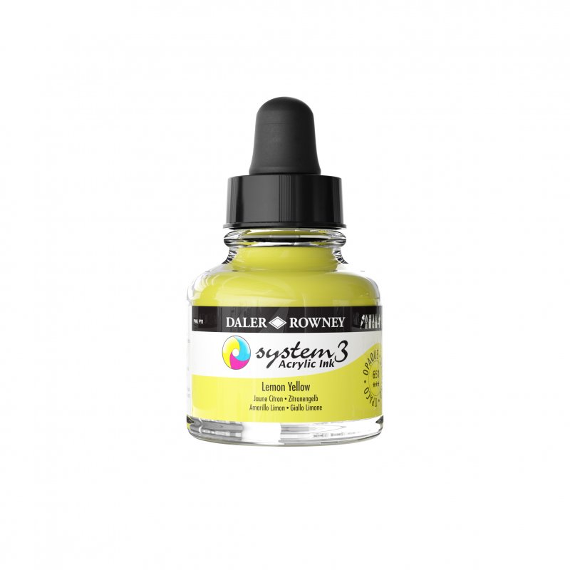 Daler-Rowney System3 Acrylic Ink 29.5 ml - Lemon Yellow