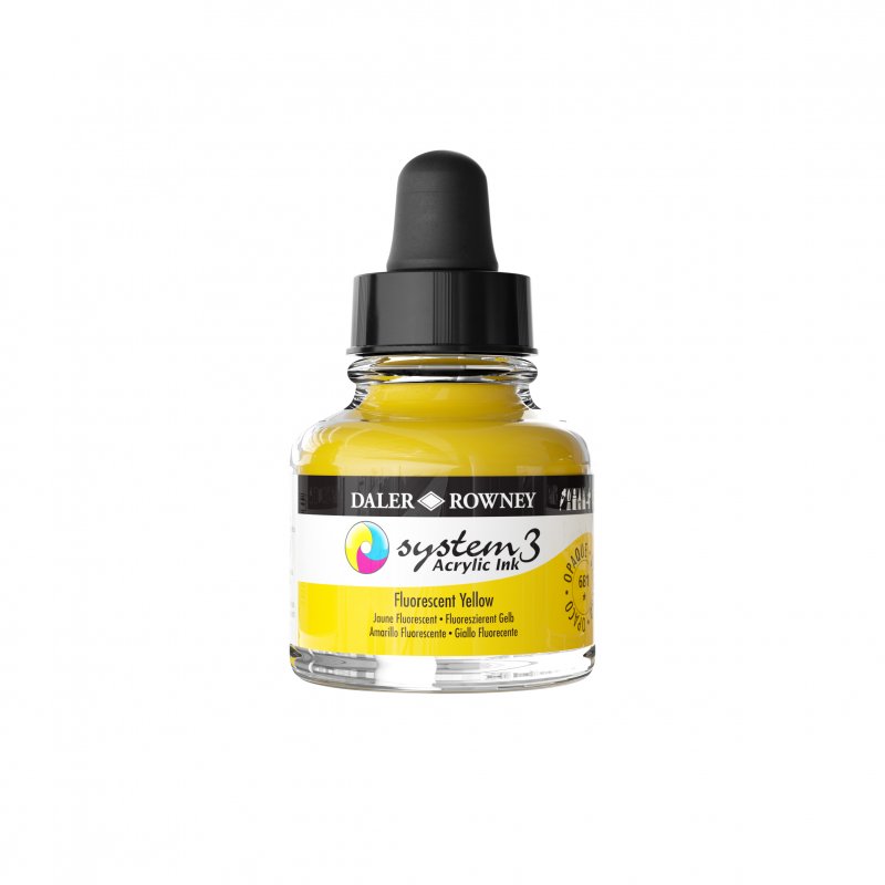 Daler-Rowney System3 Acrylic Ink 29.5 ml - Fluorescent Yellow