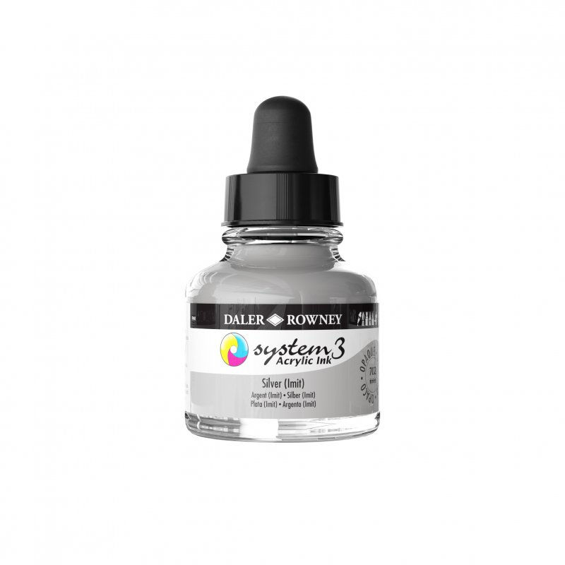 Daler-Rowney System3 Acrylic Ink 29.5 ml - Imit Silver
