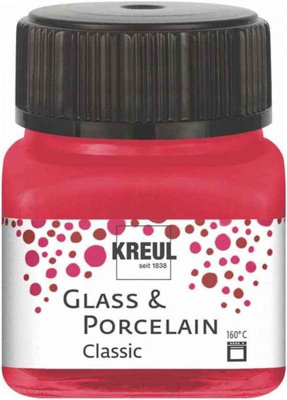 Kreul Peinture verre et porcelaine Classic 20 ml - Opaque Karmijnrood