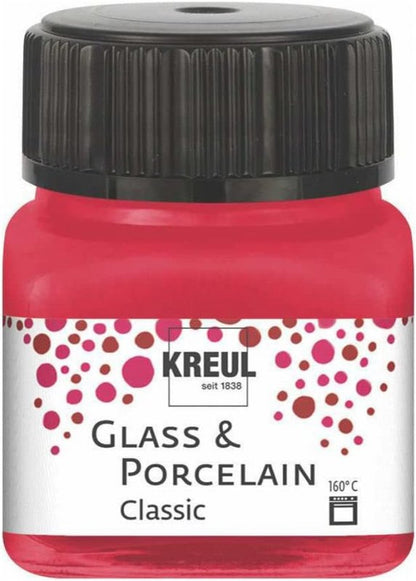 Kreul Peinture verre et porcelaine Classic 20 ml - Opaque Karmijnrood