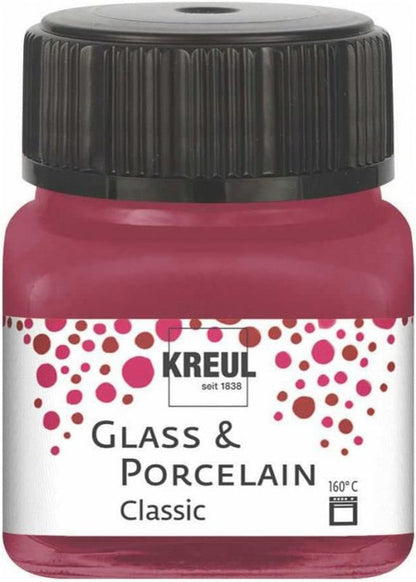 Kreul Peinture verre et porcelaine Classic 20 ml - Opaque Granaatrood