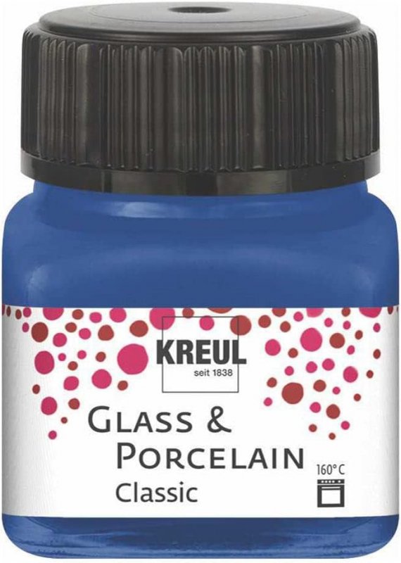 Kreul Peinture verre et porcelaine Classic 20 ml - Opaque Bleu cobalt