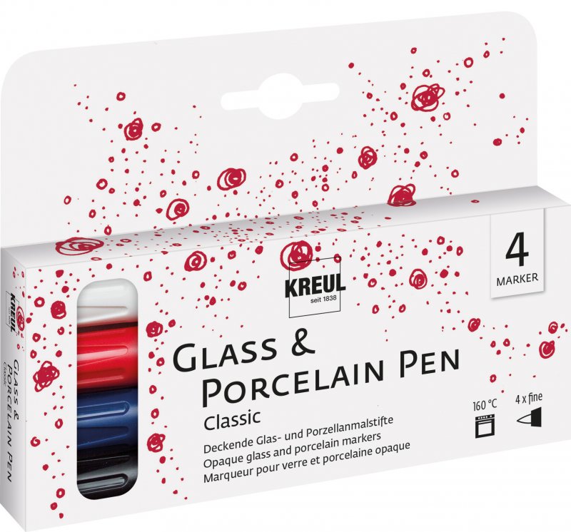Kreul Marqueurs verre & porcelaine Sets - Couleurs classiques Fine Set 5