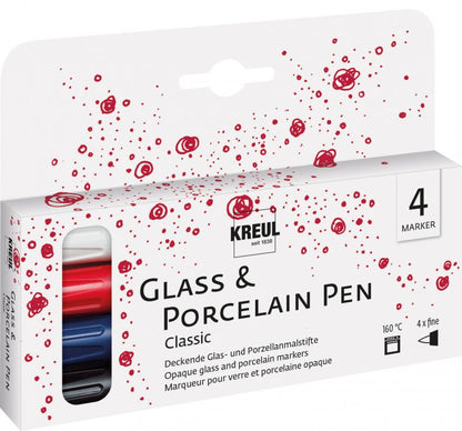 Kreul Marqueurs verre & porcelaine Sets - Couleurs classiques Fine Set 5