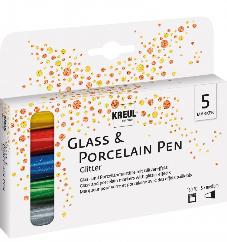 Kreul Marqueurs verre & porcelaine Sets - Glitter Set 5