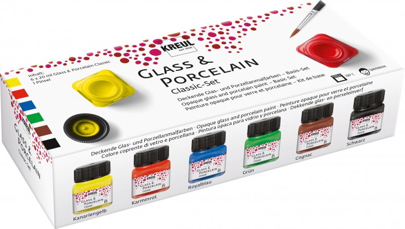 Kreul Glas- en Porseleinverf Sets 6 x 20 ml