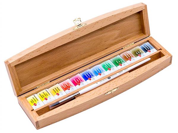 White Nights Watercolour Sets - Beech wood set - 12 pack