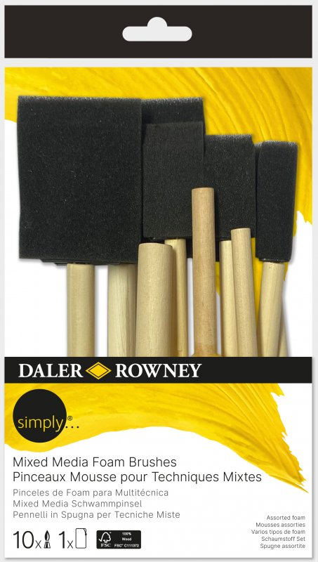 Daler-Rowney Simply Mixed Media Set de pinceaux mousse - 10 pièces