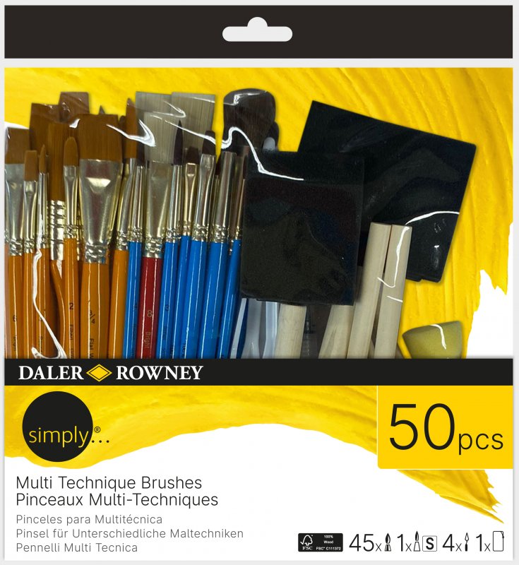 Daler-Rowney Simply Ultimate Mixed Media Set de pinceaux - 50 pièces