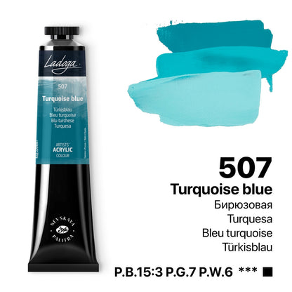 Ladoga Acrylic Paint 46 ml - Turquoise Blue