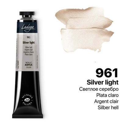Ladoga Acrylic Paint 46 ml - Argent clair