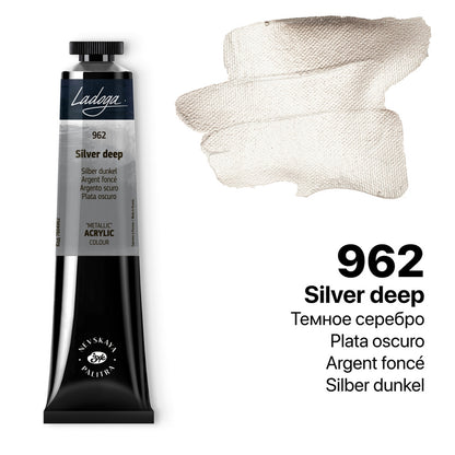 Ladoga Acrylic Paint 46 ml - Silver Deep