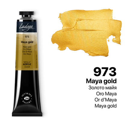 Ladoga Acrylic Paint 46 ml - Maya Gold