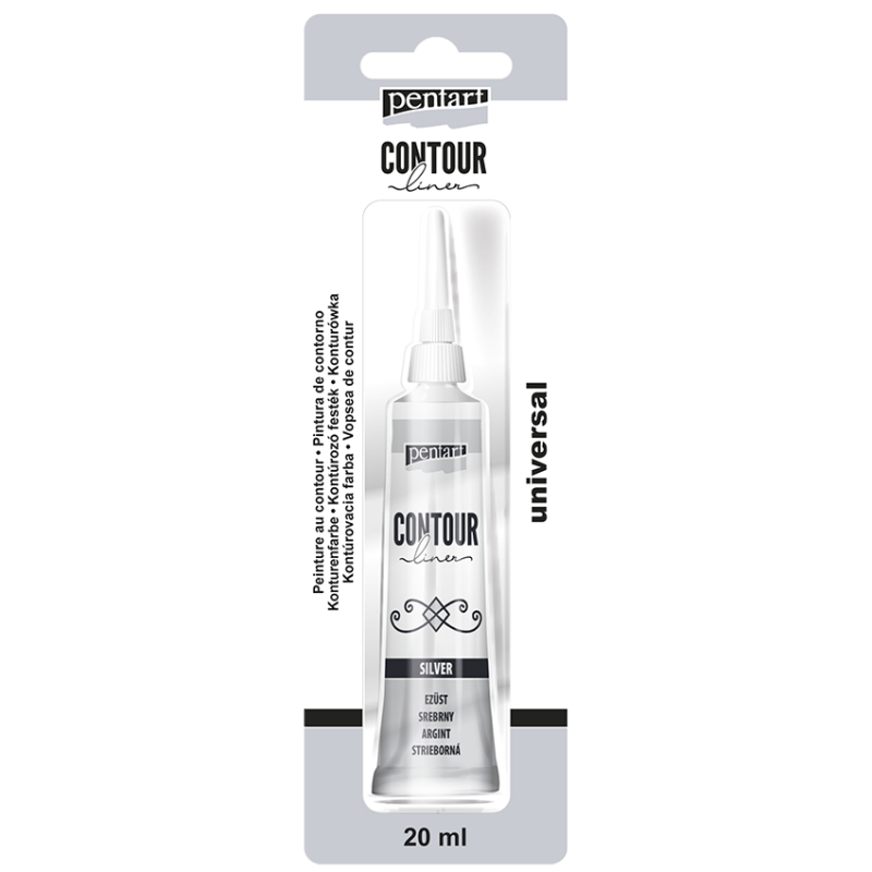 Pentart Universal Contour Liner 20 ml - Argent