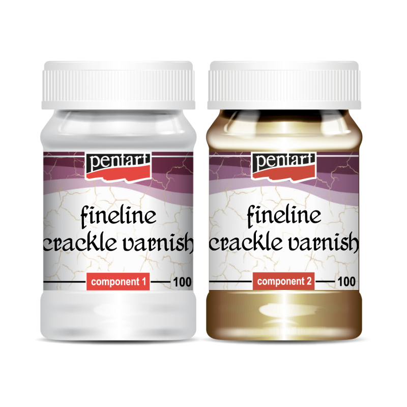 Pentart Fineline 2 composants Craquelé Vernis - 2 x 100 ml