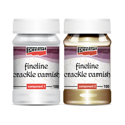 Pentart Fineline 2 composants Craquelé Vernis - 2 x 100 ml