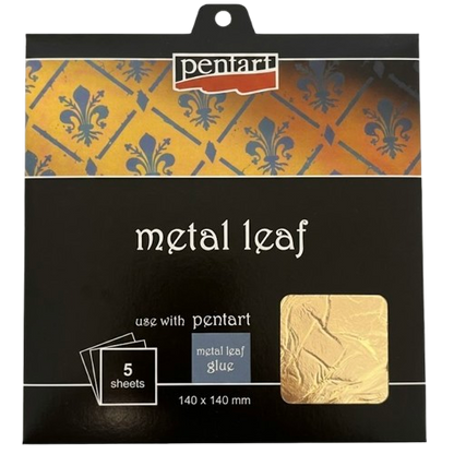 Pentart Metal Leaf Booklet 14 x 14 cm - 5 feuilles - Or