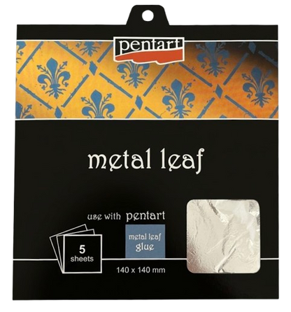 Pentart Metal Leaf Booklet 14 x 14 cm - 5 feuilles - Argent