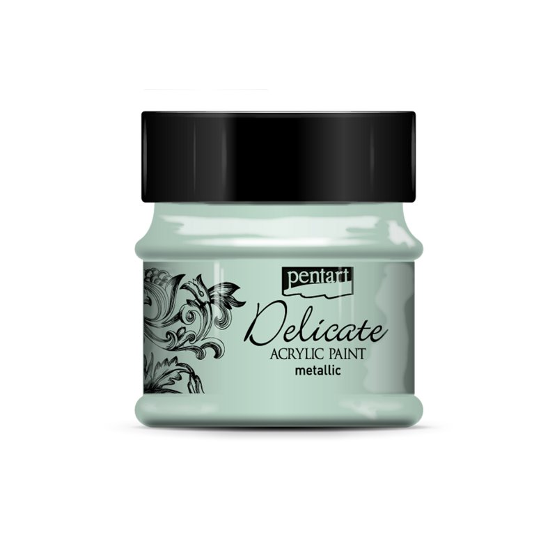 Pentart Delicate Metallic Peinture acrylique 50 ml - Argent verdâtre
