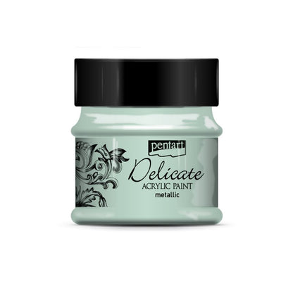 Pentart Delicate Metallic Peinture acrylique 50 ml - Argent verdâtre