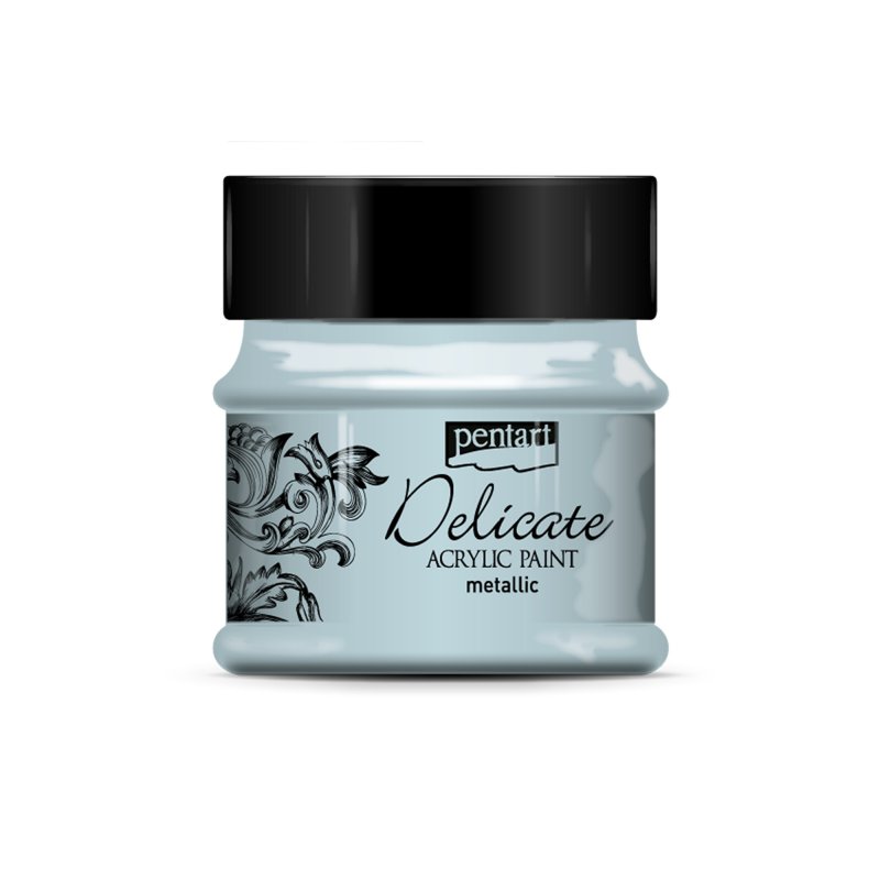 Pentart Delicate Metallic Peinture acrylique 50 ml - Argent bleuté